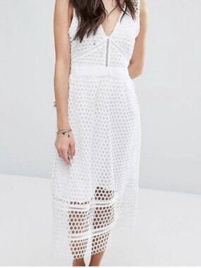 Abercrombie and Fitch Circle Eyelet Lace Midi Dress XS
